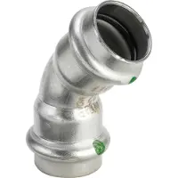 Viega Inox bøjning 45 grader 42 mm Inox, rustfri stål muffe/muffe, SC-Contur