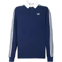 Adidas Originals Bluser & t-shirts '3-Stripes Rugby Longsleeve' mørkeblå / hvid