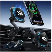 ESR OMNILOCK CRYOBOOST Magnetic Magsafe vent car mount trådløs oplader QI2.2 25W sort