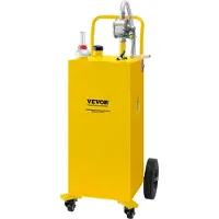 Vevor Brændstofbeholder, 35 gallon, benzintank på 4 hjul, med manuel overførselspumpe, benzin diesel brændstofbeholder til biler, plæneklippere, ATV'er, både, mere, gul