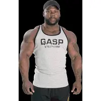 Gasp Ribbed T-back, Grey Melange