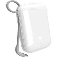Puro Power Link 10 Plus 10000mAh Power Bank med indbygget USB-C-kabel - Hvid