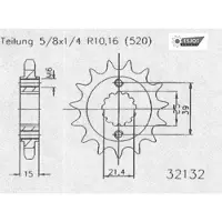 Esjot 32132 520 Forreste Tandhjul