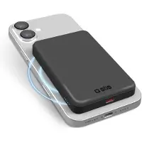 SBS Mag Power Qi2 5000 mAh Powerbank Kompatibel med MagSafe - Sort