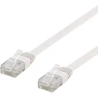 Deltaco U/UTP Cat6 Netværkskabel, fladt, 3m, 250MHz, hvid