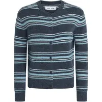 Samsøe & Samsøe Cardigan 'NOR' opal / lyseblå / hvid
