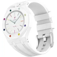 24hShop Silikonearmbånd og beskyttelsesskal til AP x Swatch Royal Pop Huit Blanc