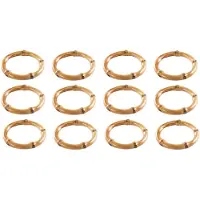 ISTOVO 12x Handmade Bamboo Napkin Ring Natural Rustic Napkin Holders Natural Napkin Holder Rings Table Decorations