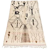 Rugsx BERBER tæppe BJ1077 Boujaad håndvævet fra Marokko, Boho - beige / sort 170x280 cm