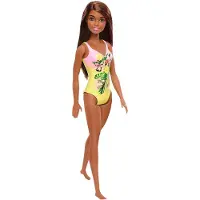Barbie Doll Brunette if?rt lyser?d og gul blomsterbadedragt til b?rn 3 til 7 ?r