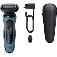 Braun Series 5 52-A1000s, Folie shaver, Blå, Knapper, Batteri, Indbygget batteri, 50 min.