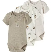 Name it Sparkedragt/Body mørkebeige / beige-meleret / brun / hvid