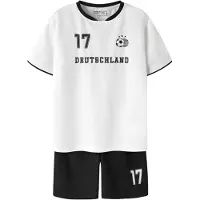 Name it Shortssæt - NknHiteam - Bright White - - 6 år (116) - Fodboldsæt