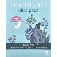 Natracare Ultra Pads, Organisk Bomuld Dækning, Super Plus, 12 Pads