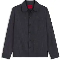 HUGO Oversize fit denimskjorte i indigo bomuld