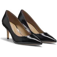 BOSS Pumps med hæl i læder med præget logo