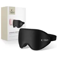 Tech-Protect EyeShade Ergonomisk 3D-sovemaske med justerbar rem - Mat Sort