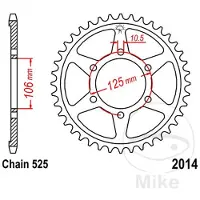 JT Sprockets Jt Jtr 2014-44 Bagtandhjul