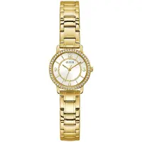 GUESS Analogt ur 'Lady G' guld / transparent / hvid