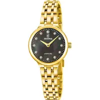 Festina Dameur F20745-4 Mademoiselle Sort/Gul guldtonet stål Ø26 mm