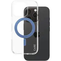 CARE by PanzerGlass Feature Case Transparent w. Blue Kickstand & MagSafe iPhone 16 Pro