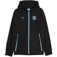 Puma Olympique de Marseille PUMATECH Woven Full-Zip Jacket Men, Clothing, Black/Vibrant Blue, L