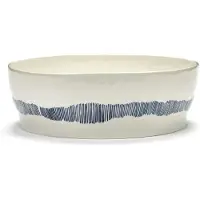 Serax Ottolenghi Feast salatskål Ø27,5 cm White stripes-blue