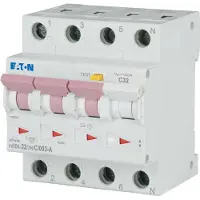 Eaton Kombiafbryder - RCBO 32A Udløserstrøm 30mA, C karakteristik, type A, 4 polet, bredde 72 mm