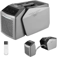 Vevor Bærbart Camping Klimaanlæg 4850 BTU, Dobbeltslange Split Telt AC-enhed med Fjernbetjening og Touch-betjening, 16-32°C Justerbar, 200 m³/t Luftstrøm, 58dB Lav Støj, Til RV, Udendørs Køling, Mørke