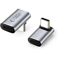 Tech-Protect UltraBoost AA02 40Gbps vinkel-USB-C-adapter - grå