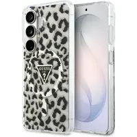 GUESS IML Leopard Print Triangle MagSafe-etui til Samsung Galaxy S26 - Sort