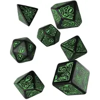 Q-workshop Komplet sæt kosci “Zew Cthulhu” - sort/grøn (13030)