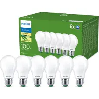 Philips LED pære Ultra Efficient A60 7,3W/827 (100W) Mat 6-pak E27