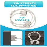 Torribaly 1.4M RS232 DB9 9 Pin Male to VGA Video 15 Pin Male Adapter Cable Light Gray