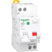 Schneider Electric Resi9 XP RCBO/kombiafbryder 1PN C-karakteristik 16A 6kA 30mA klasse A 36mm