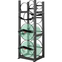 Vevor Kølemiddeltankstativ, med 2 x 30lbs og 3 andre små flasketanke, Cylindertankstativ 12,79x12,99x47,12 tommer, Kølemiddelcylinderstativ og holdere til freon, gasser, ilt, nitrogen