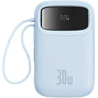 Baseus P10055008313-00, 10000 mAh, Lithium polymer (LiPo), Power Delivery 3.0, Quick Charge 3.0, 30 W, Blå