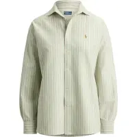 Ralph Lauren Polo Ralph Laurentil kvinder. 211B21507001 Grøn afslappet pasform oxford-skjorte i bomuld (XL), Casual, Lange ærmer