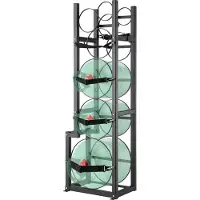 Vevor Kølemiddeltankstativ, med 1 x 50lb, 2 x 30lb og 3 andre små flasketanke, Cylindertankstativ 15,55x12,99x49,8 tommer, Kølemiddelcylinderstativ og holdere til freon, gasser, ilt, nitrogen