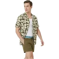 Emporio Armani Emporio Armanitil mænd. EM000593_AF20443 Blomstergrøn skjorte (S), Casual, Bomuld, Korte ærmer