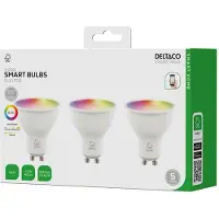 Deltaco Smart Home LED-pærer RGB GU10 PAR16, 3-pak SH-LGU10RGB02-3P Modsvarer: N/A