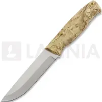 Brisa Trooper 115 kniv, scandi, stabilized curly birch, bushcaft sheath