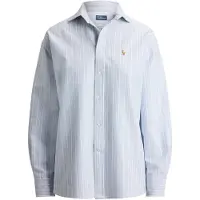 Ralph Lauren Polo Ralph Laurentil kvinder. 211B21507002 Blå Oxford-skjorte i bomuld, Relaxed Fit (L), Casual, Lange ærmer