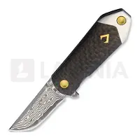 V Nives KillaBite Damascus foldekniv, carbon fiber