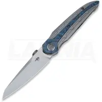 Bestech Prydwen - Beadblast + Satin - Blue Marble CF foldekniv