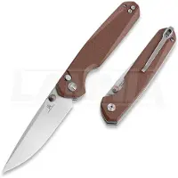 Bestechman Velix - Satin + Stonewash - G10 foldekniv, brun