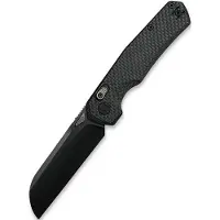 Kunwu Knives Chad - DLC - Carbon Fiber foldekniv, sort