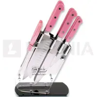 Hen & Rooster Seven Piece Kitchen Set Pink