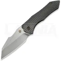 We Knife High-Fin XL foldekniv, Diamond Pattern Polished Ti, Satin