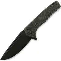 Tekto Knives F3 Charlie Button Lock G10 Damascus foldekniv